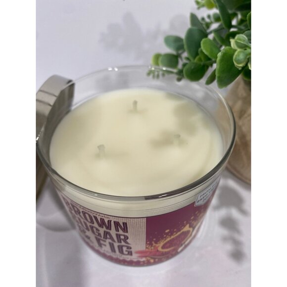 Bath & Body Works “Brown Sugar & Fig” New 3 Wick Candle - Picture 3 of 7